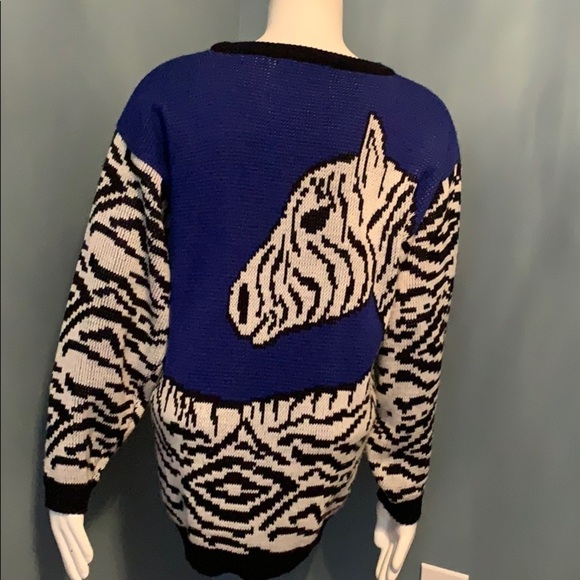 Beverly Hills Zoo Retro Zebra Sweater size medium - Picture 3 of 4